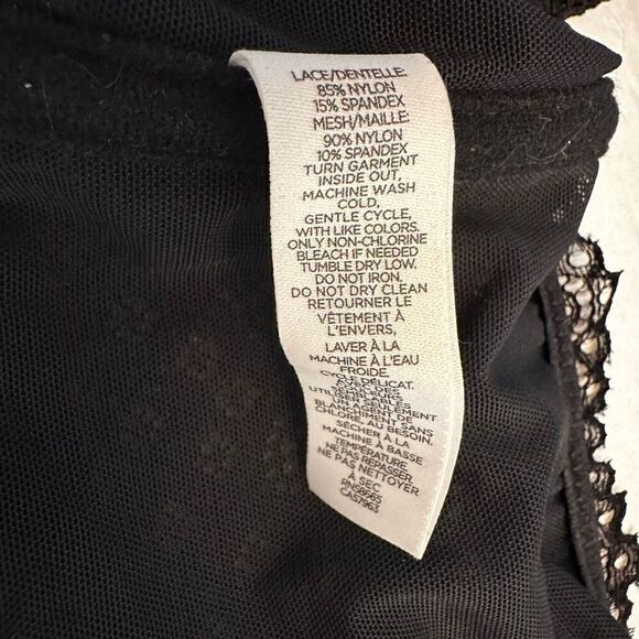NWT BP Nordstrom Lace Overlay Adjustable Strap Longline Bralette Black XL - Picture 5 of 6